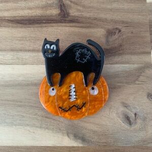 Erstwilder Jack & The Cat Brooch Thanksgiving Halloween pin New with Defect 1